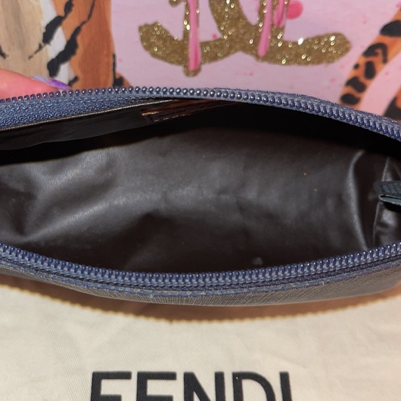 FENDI Saffiano Leather Pouch EUC W/Dust Bag - Picture 6 of 6